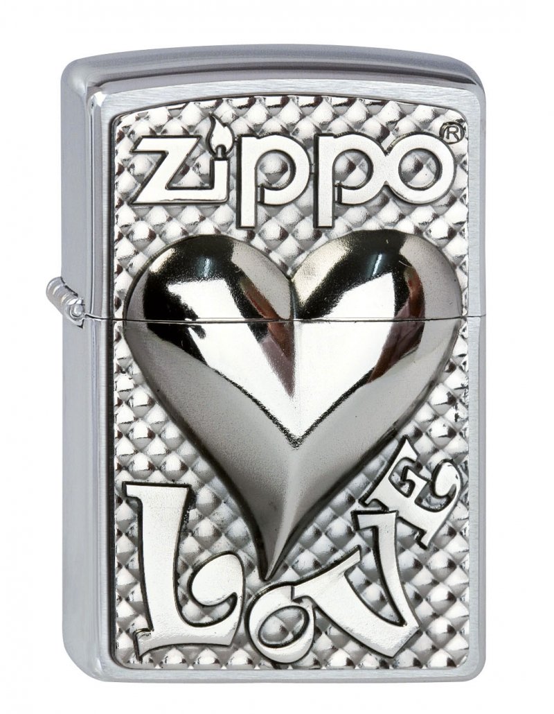 Zippo 2.003.250 Feuerzeuge Love Heart Emblem - Collection 2013 - Street Chrom
