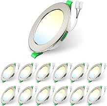 ALUSSO LIGHTING 7W LED Einbaustrahler 230V,Einbaustrahler Led Dimmbar,Deckenspots 550 Lumen,3CCT 3000K 4000K 6500K Einstellbar Einbauleuchten,IP44 Deckenstrahler für Badezimmer,Küche, 12er Set,Nickel