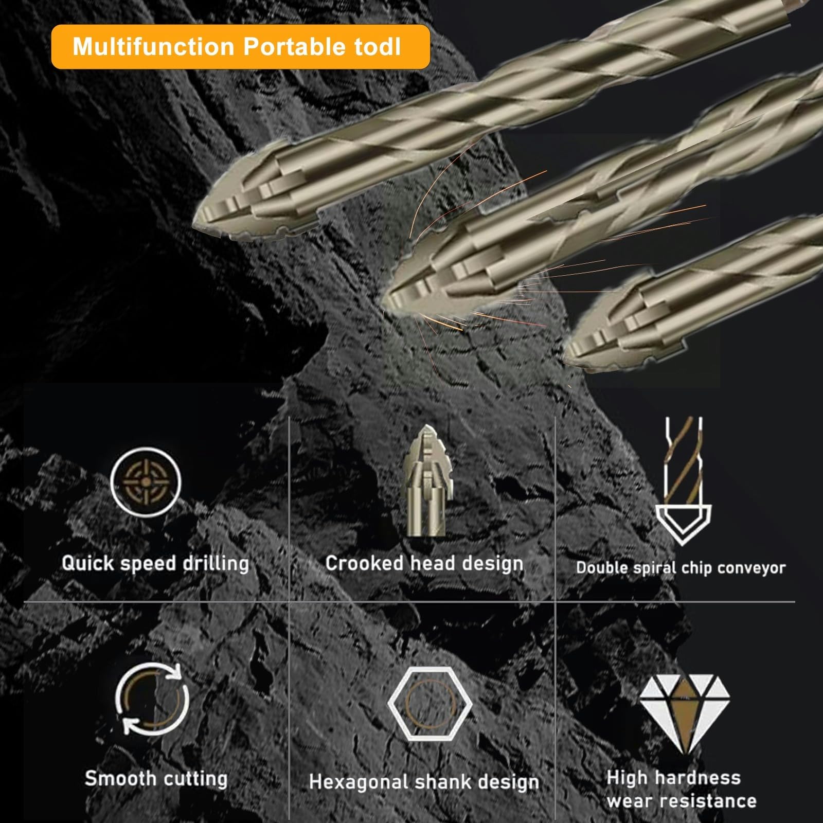 Four-edged Serrated Eccentric Drill Bit For Ceramic Tile Drilling And Concrete Special Electric Drill Rotor For Ultra Hi I.1529529423 - View #4