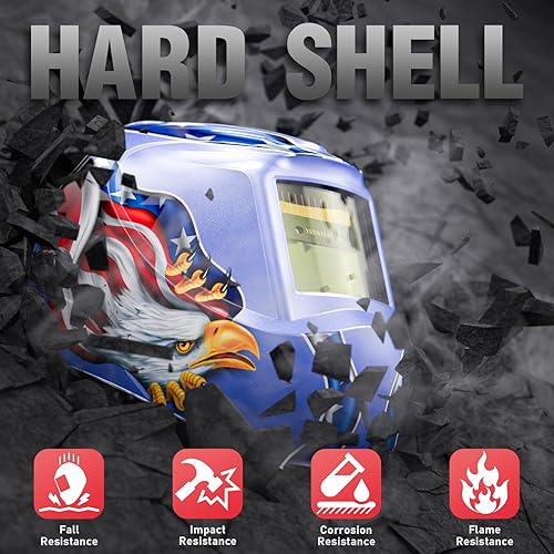 Vista 44 de YESWELDER - Careta de soldar con oscurecimiento automático, bloqueo luz azul, color real 1/1/1/1, alimentación solar y 2 sensores de arco, sombra