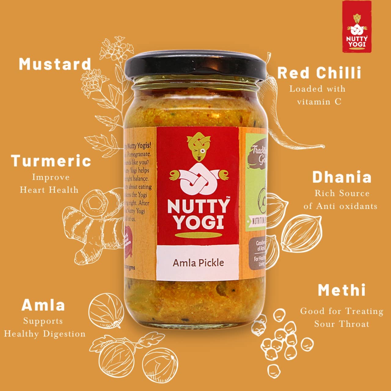 Nutty Yogi Amla Pickle - 200gm 1