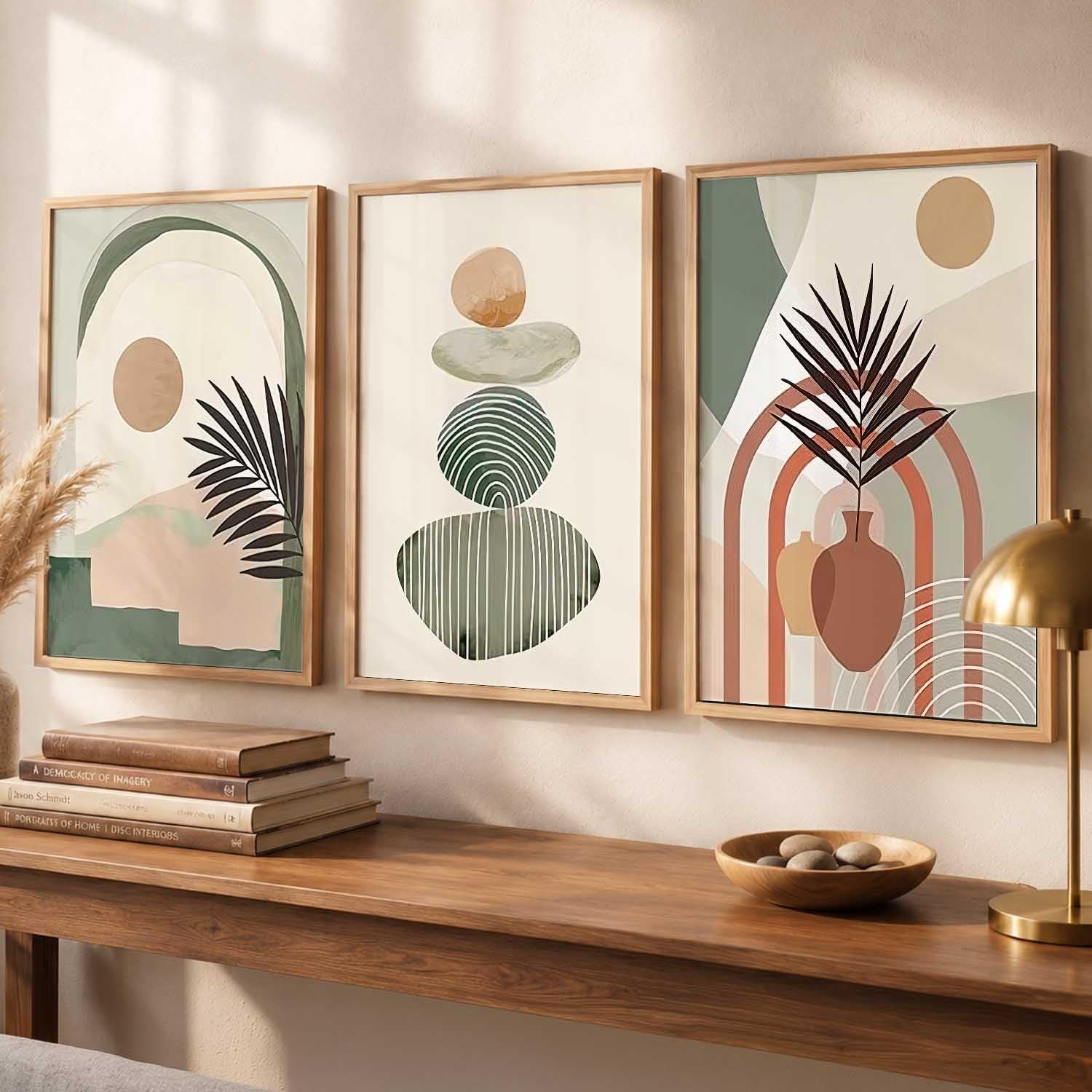 BOHO Wall Art Set - 3 Minimalist Frames -22 BOHO Wall Art Set - 3 Minimalist Frames -22