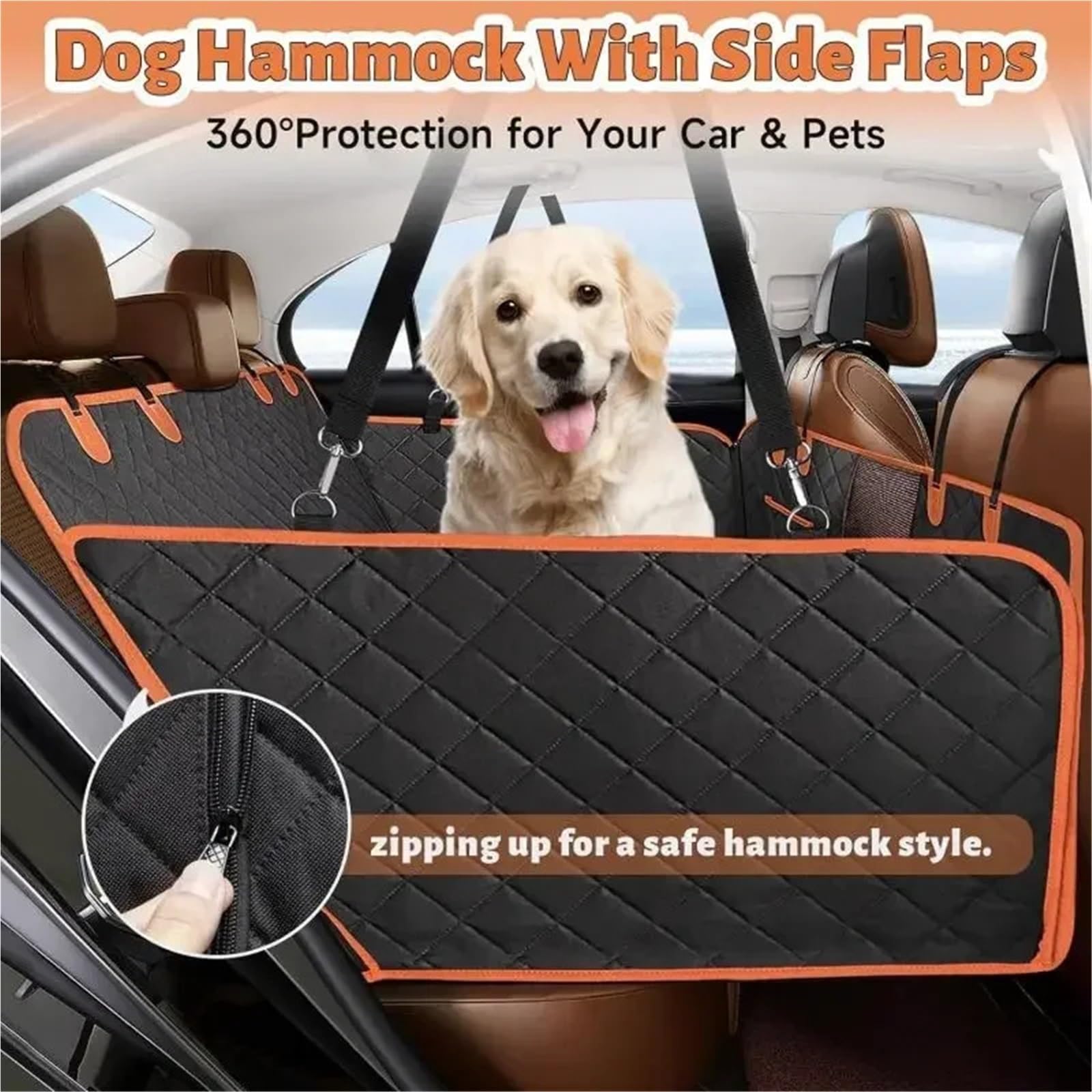 Alfombrilla Maletero Coche Funda Impermeable para Asiento de Coche para Perros con Ventana Malla, antiarañazos y Antideslizante
