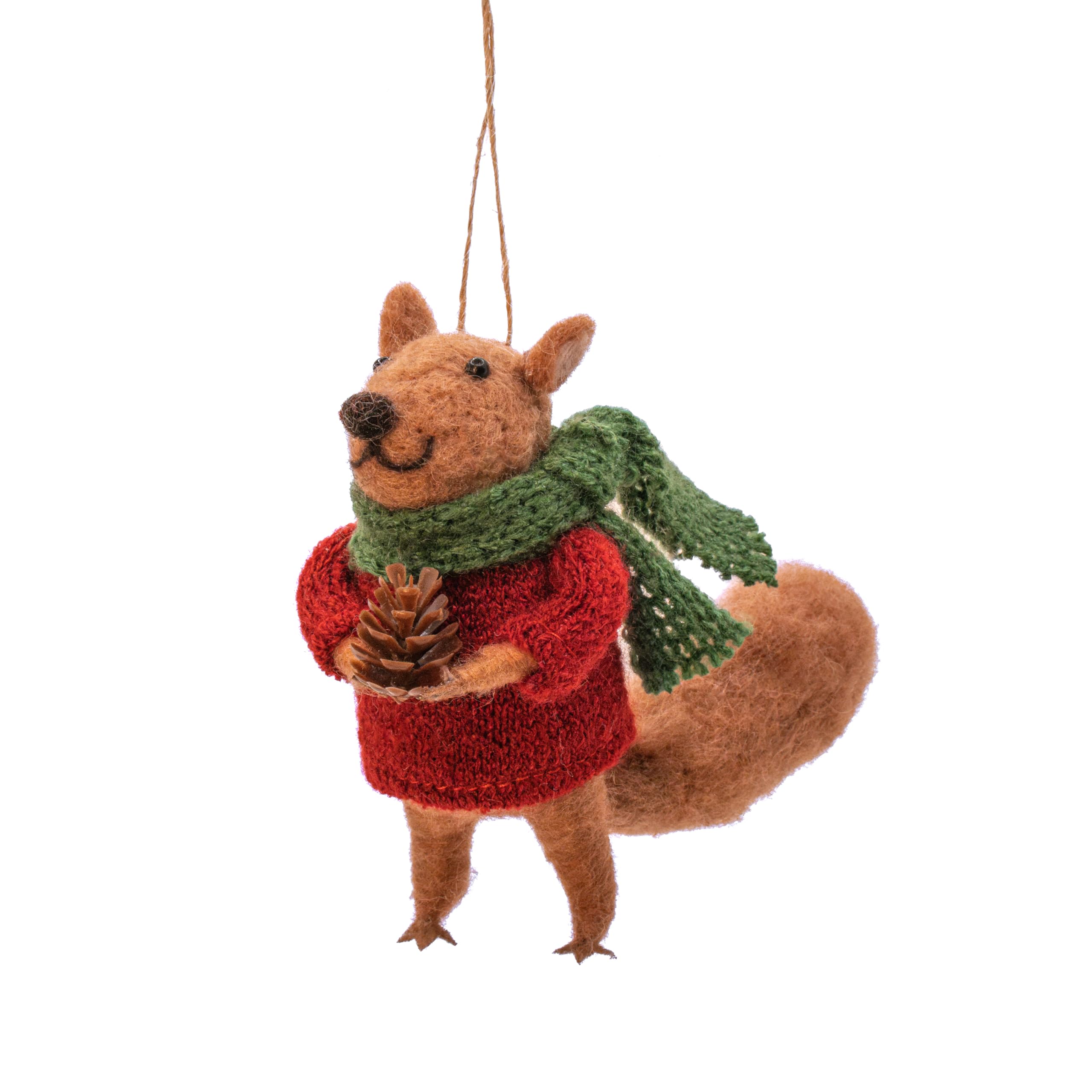 Sass and Belle Squirrel in a Jumper Felt Decoration