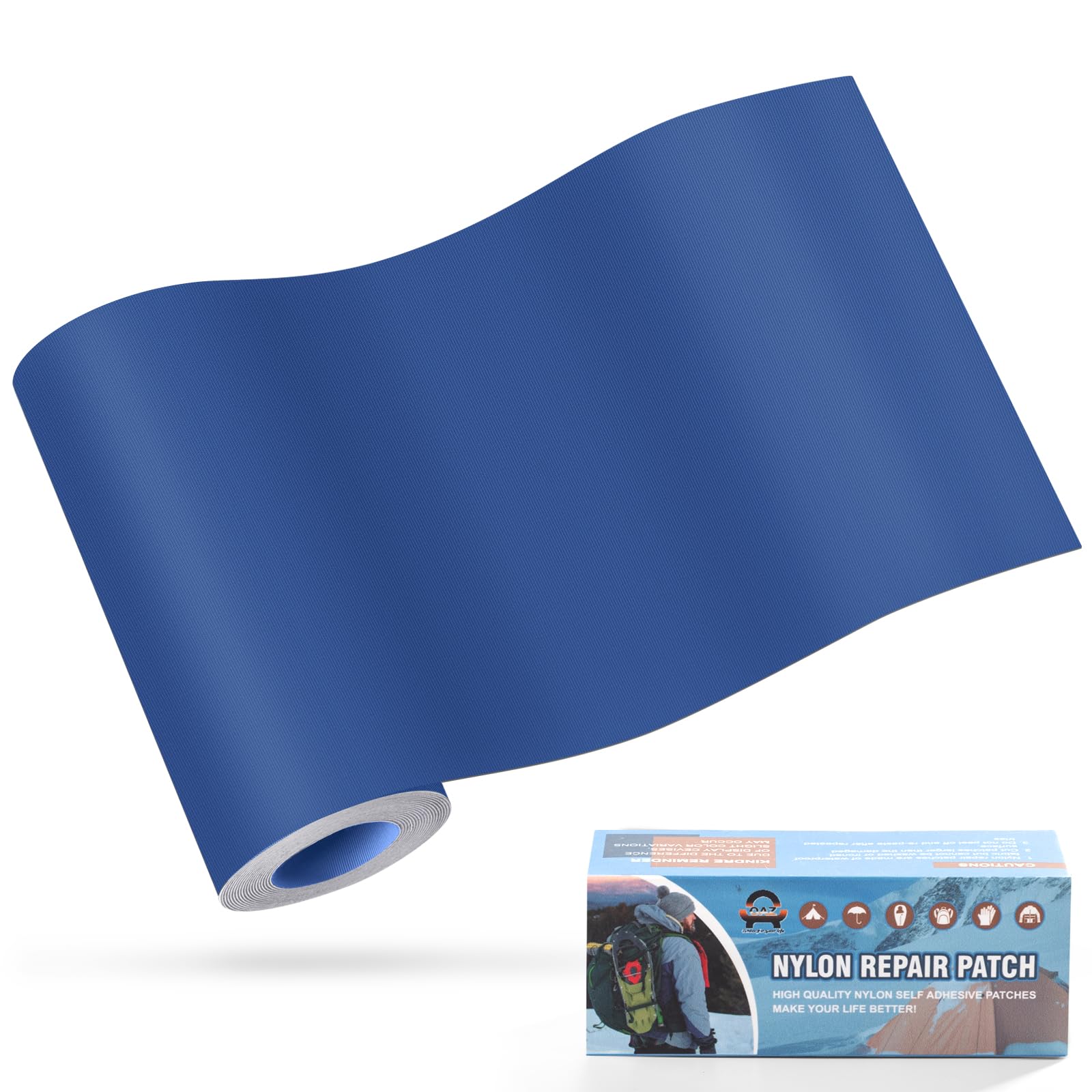 OAZ 10x160 cm Nylon Repair Patches Nylon Fabric Patch Self-Adhesive Tent Repair Patch Kit Waterproof Lightweight Nylon Repair Tape for Clothing Down Jacket Sleeping Bag Royal Blue