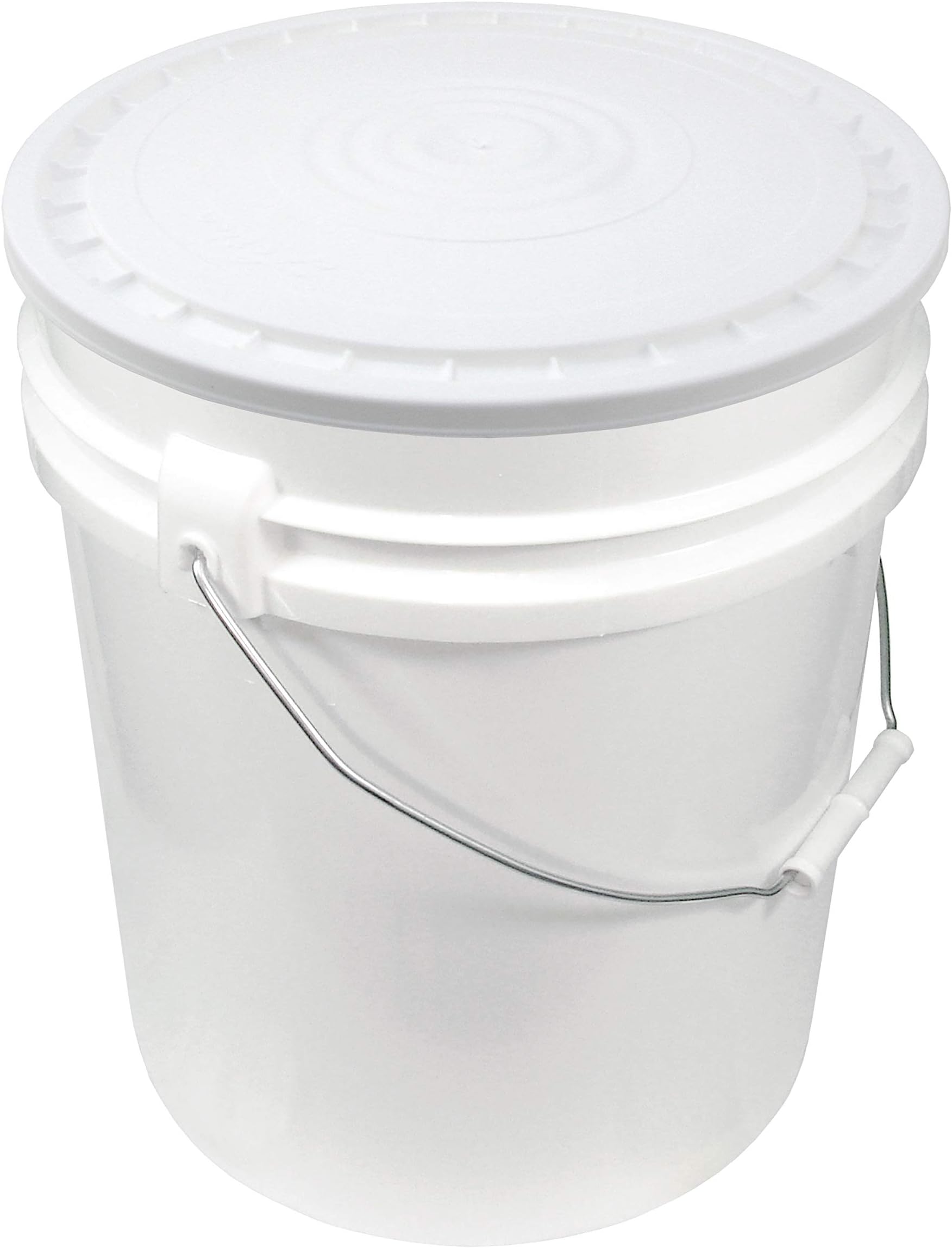 5 Gallon White Bucket with White Easy Snap Lid