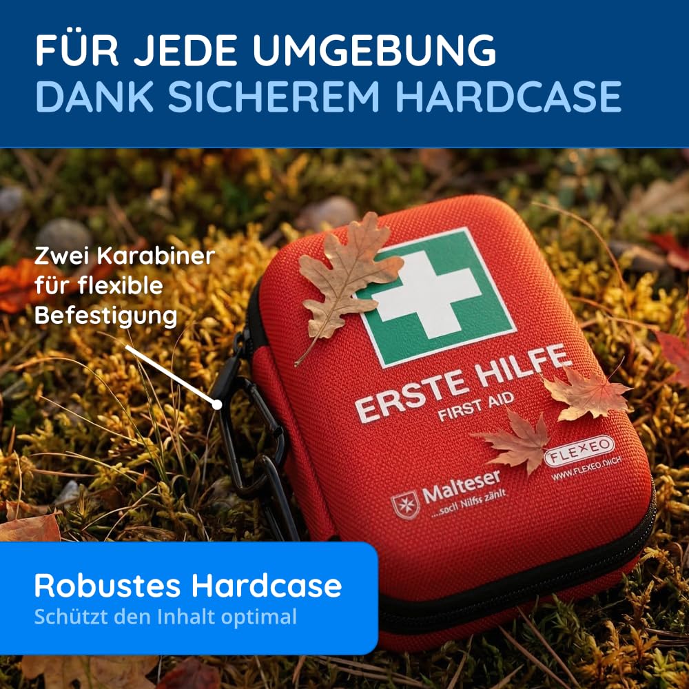 Kit di pronto soccorso Viaggiatore ideale per l'outdoor, i viaggi, il motociclismo e lo sport secondo la norma DIN 13167