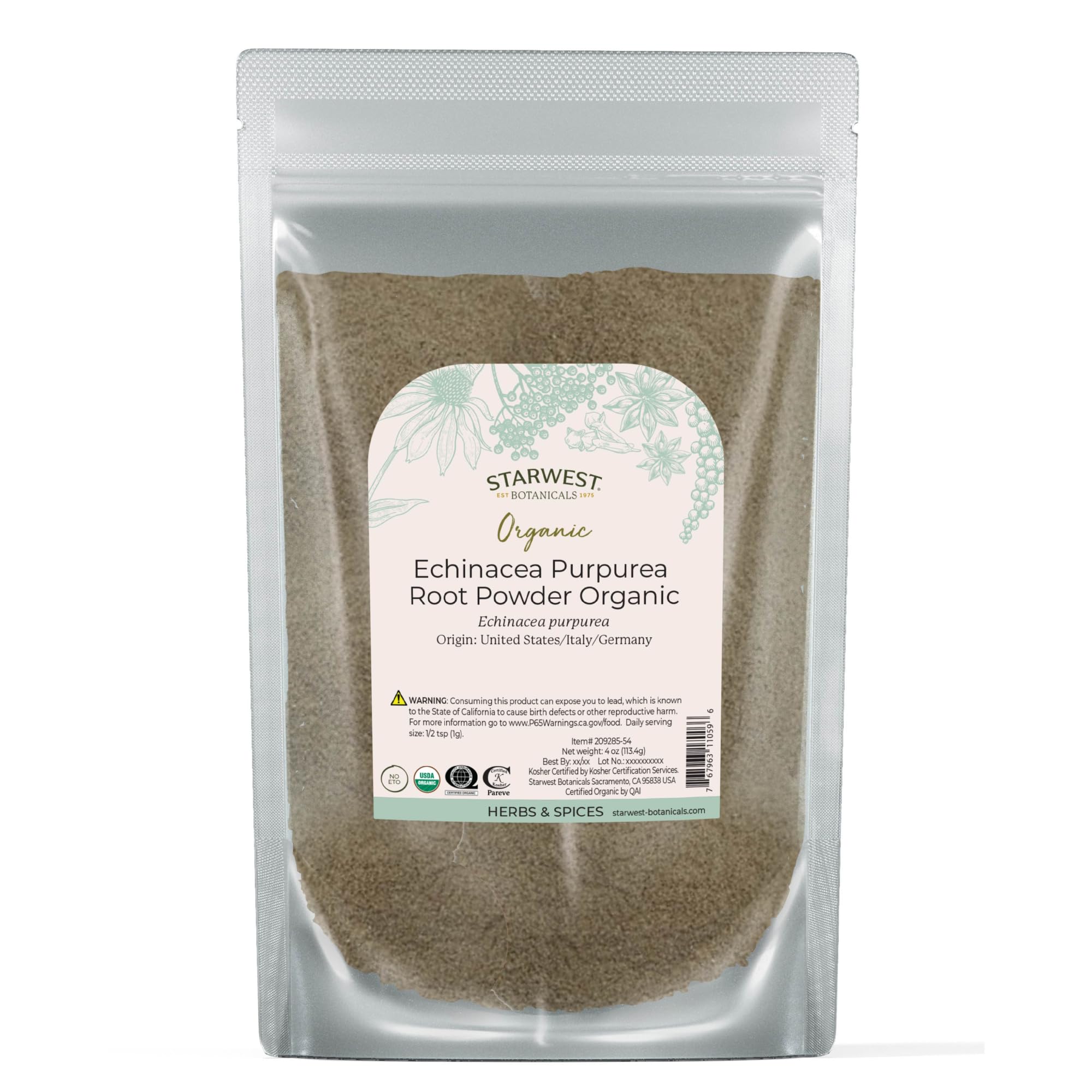 Starwest Botanicals Dried Echinacea Purpurea Root Powder Organic