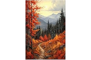 Tranquil Canvas Haven: A Majestic Autumn Landscape for Your Abode
