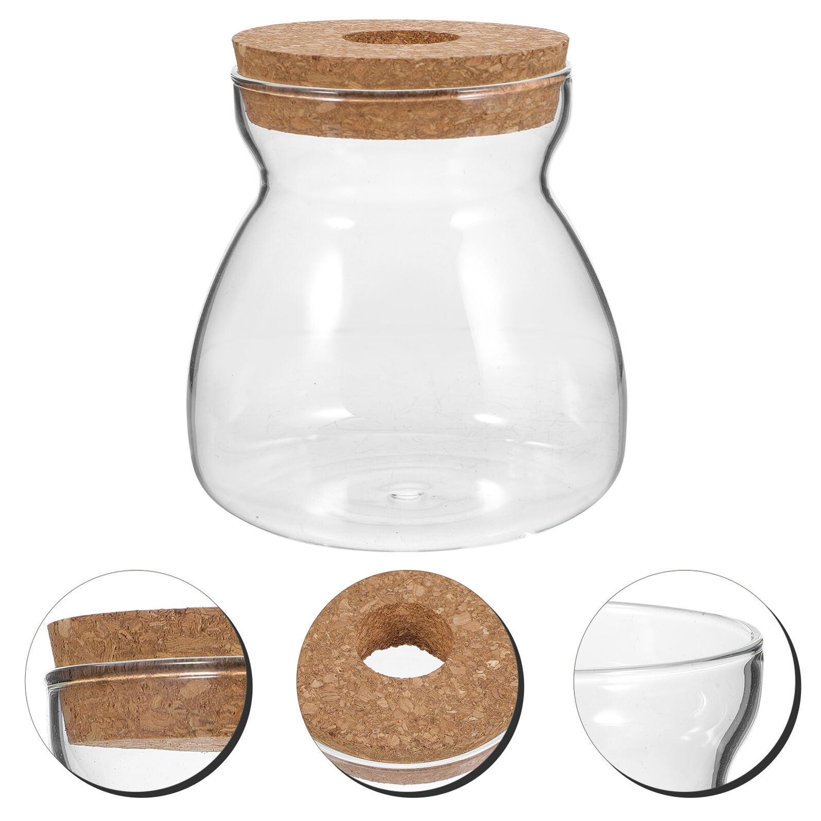 BESPORTBLE Terrario de Vidrio Recipiente de Madera y Vidrio para Plantas Hidropónicas Micro Paisaje Adecuado para Decorar Oficina o Dormitorio