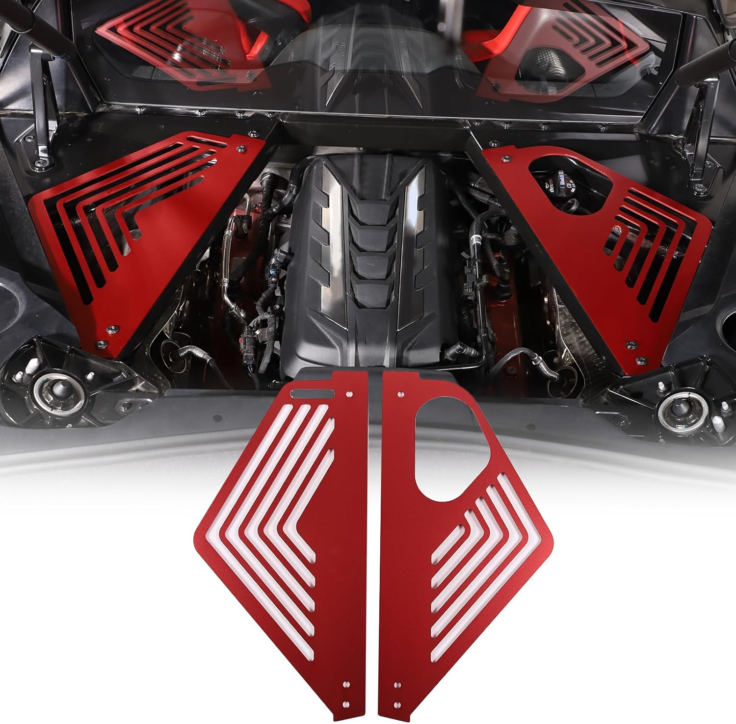 Amazon DIYUCAR シボレー コルベット C8 20202023 に対応 エンジンベイパネルカバー エンジンプロテクター