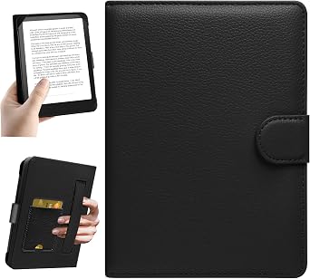 HoYiXi Universal Case for 6.8-7 Kindle eReader Compatible with Paperwhite/Pocketbook and Tolino/Kobo Clara 2E/Kobo Clara HD,6.8" -7 eReader Protective Cover with Built-in Card Slot,Black