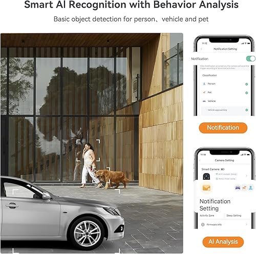 Miniatura 3 de LongPlus Cámaras de seguridad con energía solar inalámbricas para exteriores, cámara de detección de movimiento AI 2K para el hogar, cámara de