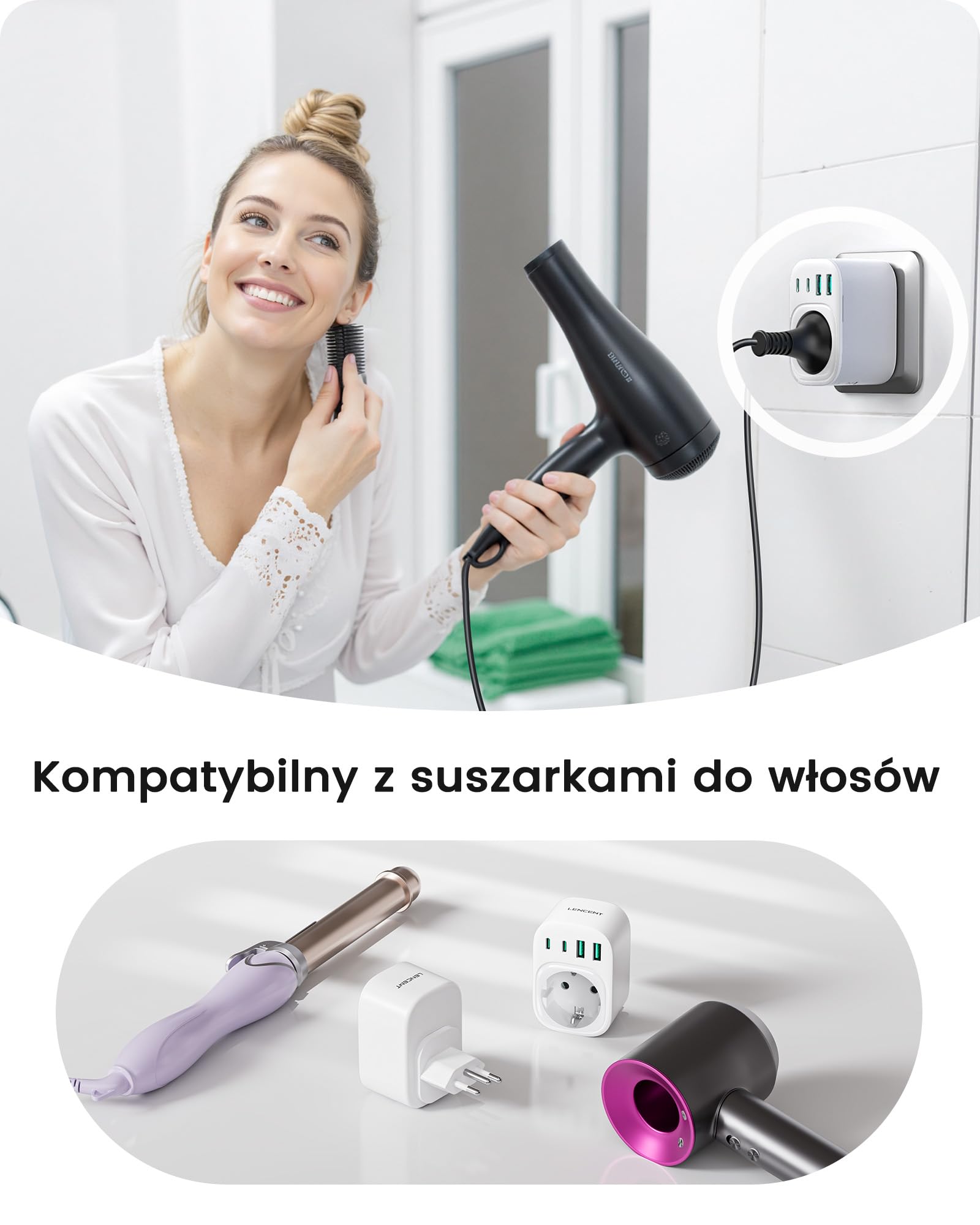LENCENT Uniwersalny adapter podróżny typu D, G, M, N | adapter podróżny do Anglii, Indii, Sri Lanki, Brazylii, Republiki Południowej Afryki, Hongkongu, Malezji