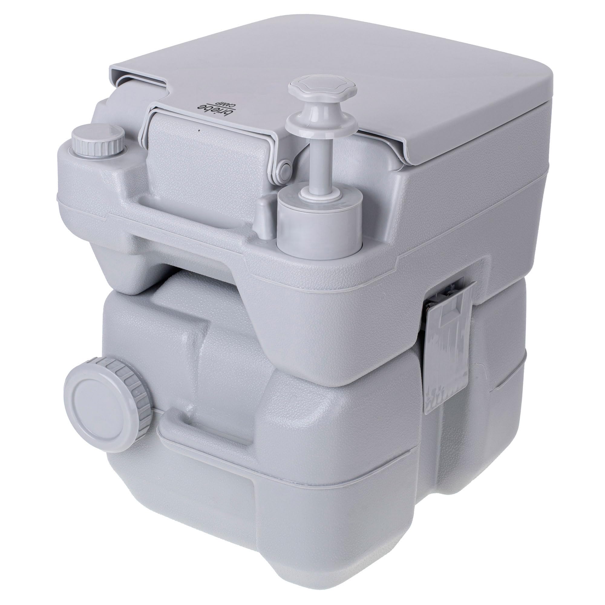briebe Camp WC Inodoro Portátil Químico Adultos Potty 20L Camping, Camper, Auto Caravana, Water con Descarga Agua 12L, Válvula Drenaje contra Fugas, WC1113