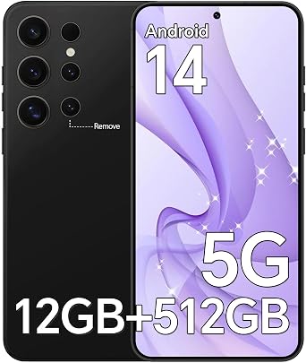 Z24 Unlocked Phones, 5G Smartphone, 12GB RAM 512GB Storage, 6.8" HD Display, 108MP+48MP Camera, 5000mAh Battery, Android 14, Face ID/Dual SIM