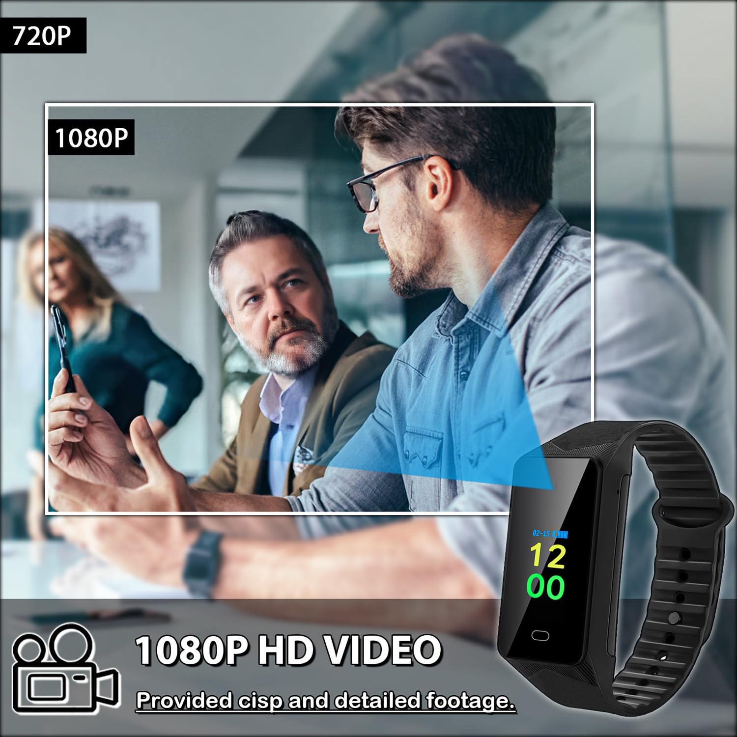 Telecamera Spia, Mini Telecamera Spia Nascosta Full HD 1080P Videocamera con registrazione video e audio/batteria ricaricabile/registrazione in loop/visualizzazione dell'ora (senza funzionalità Wi-Fi)