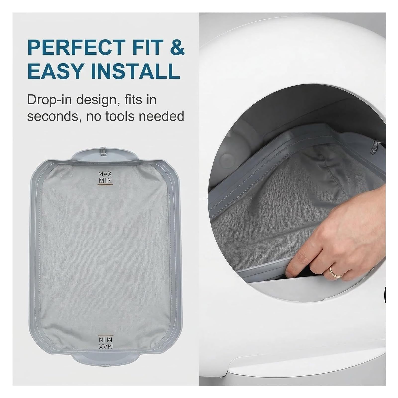 Ersatz Einlage fur 95L Katzenklo, wasserdichtes Gewebe | Weiche herausnehmbare Einlage fur automatische Katzentoilette, wasserdicht, leicht zu reinigen(Two Packs)