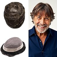 Vista 1 de Mens Toupee Hair Piece For Men Fine Mono Men Hair System Toupee For Men Hair Piece Real Human Hair System For Men Protesis Capilar Para Hombre 6x9