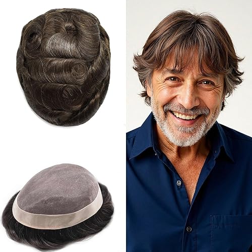 Mens Toupee Hair Piece For Men Fine Mono Men Hair System Toupee For Men Hair Piece Real Human Hair System For Men Protesis Capilar Para Hombre 6x9