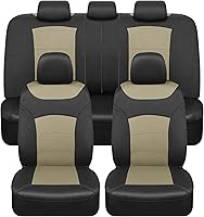 Vista 10 de BDK carXS Turismo - Juego completo de fundas para asientos de automóvil, fundas de asiento delantero gris de dos tonos con funda para asiento