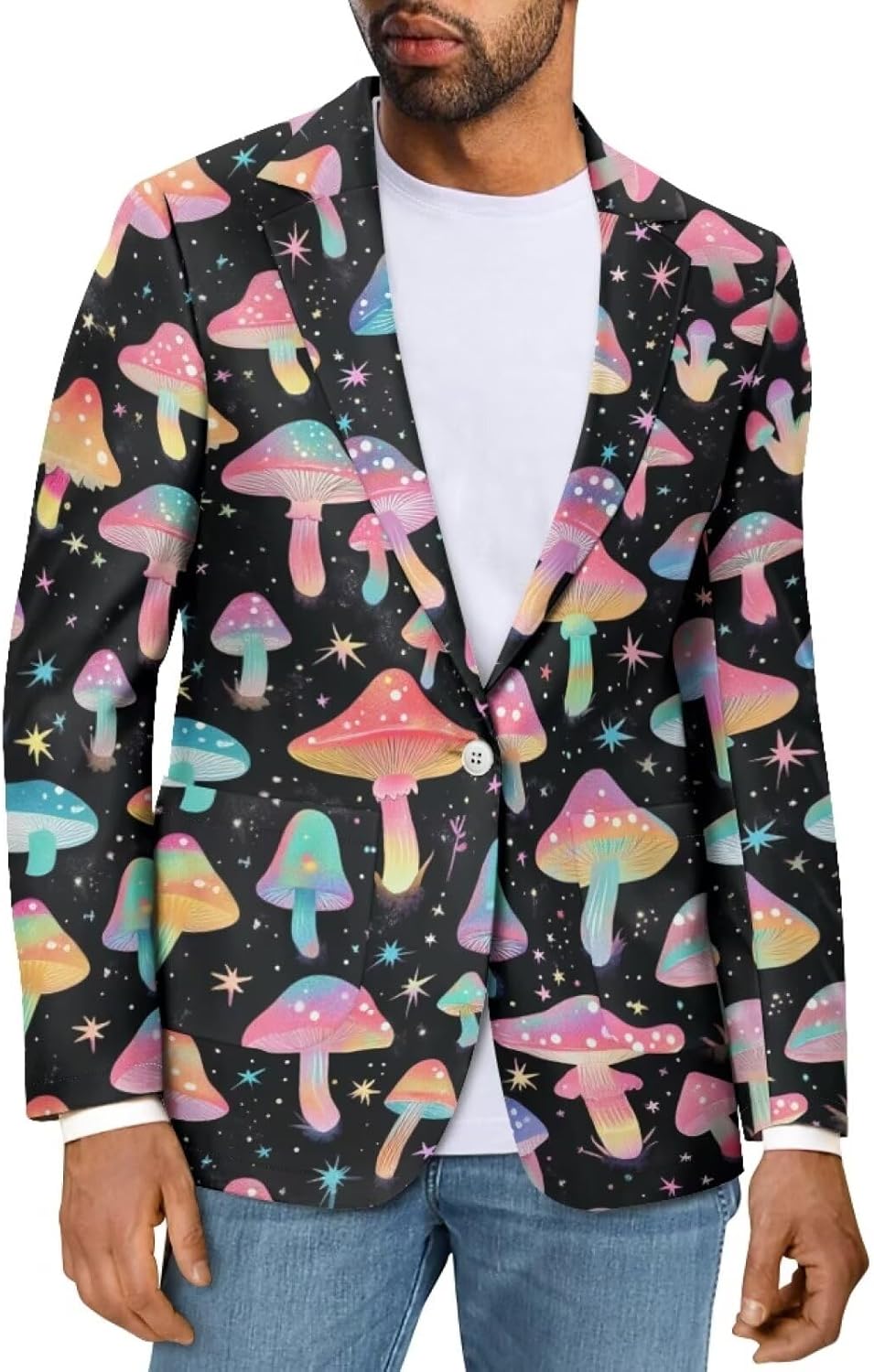 Veniyate Blazer for Men's Tuxedo Jacket with Pockets Wedding Blazer One Button Dress Suit for Dinner,Prom,Party