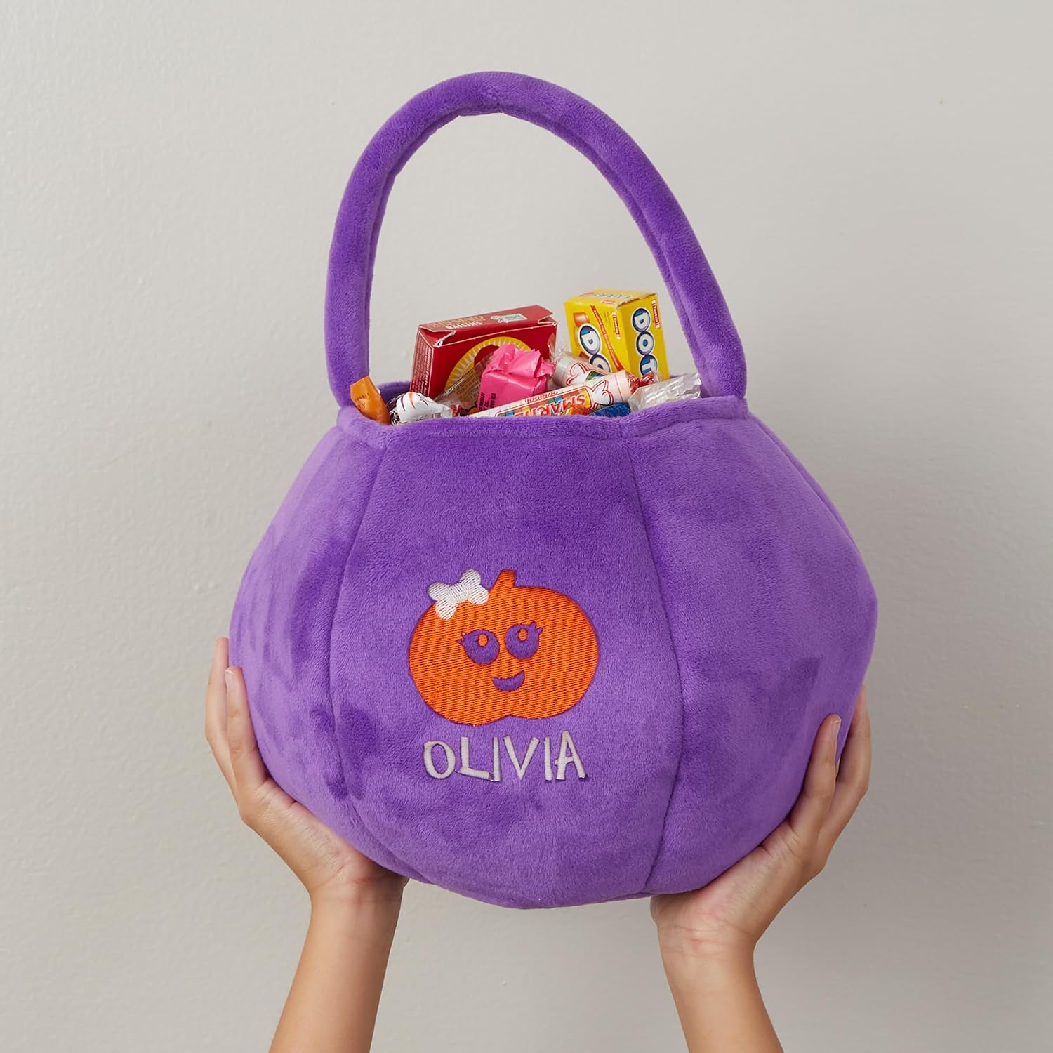 Personalization Universe Halloween Characters Embroidered Plush Halloween Treat Bag
