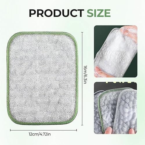 Miniatura 4 de Trapos multiusos para lavar platos de alambre 2026, almohadillas de metal de doble capa, paños de limpieza reutilizables antiarañazos para cocina,