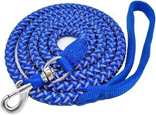 Mycicy 4ft 6ft 10ft Reflective Dog Lead - Braided Nylon Rope Dog Leash with Padded Handle Heavy Duty Dog Training Leash for Large Medium Small Dogs Walking Lead