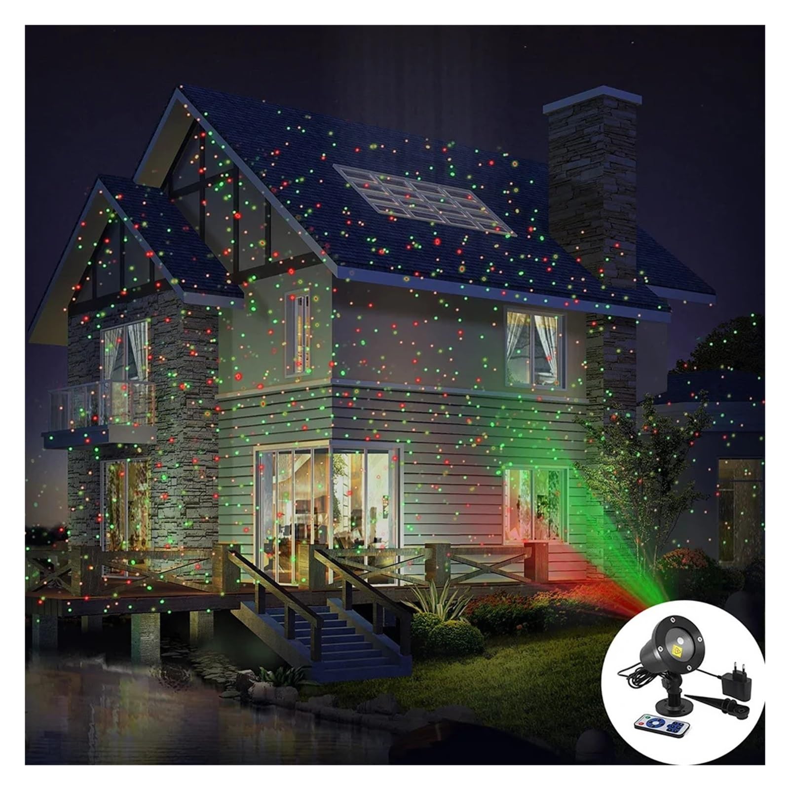 Lampe De Paysage LED Projecteur D'étoiles De Ciel En Mouvement, éclairage De Paysage Rouge Et Vert, Lumière De Scène LED For Fête De Noël, Lampe D' Extérieur For Jardin Et Pelouse Motifs Festifs