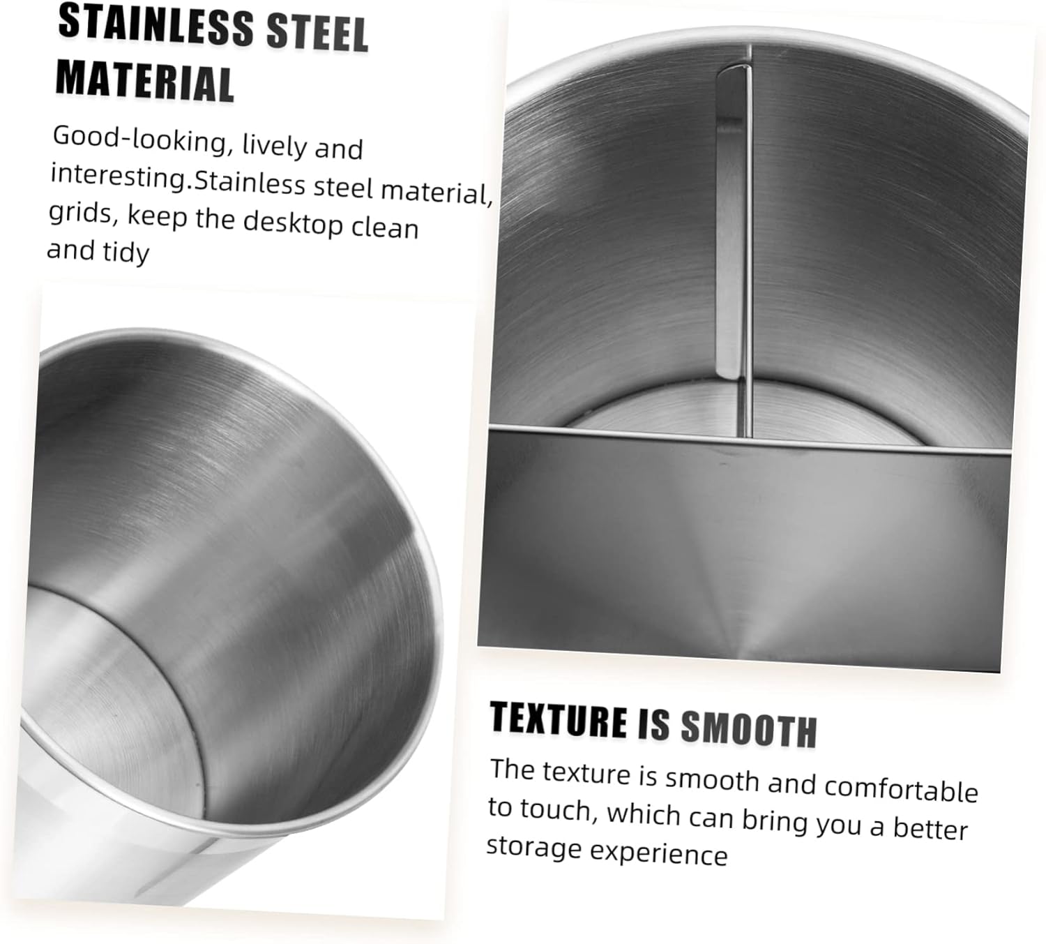 Rotating Stainless Steel Utensil Storage Bucket Dividers Kitchen Organizer for Home Supplies Versatile No-Lid Design for Easy Access