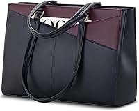 Vista 30 de LOVEVOOK Bolsa para laptop de 15.6 pulgadas para mujer, bolsa de mano impermeable de cuero, maletín para computadora para mujeres de negocios, bolsa