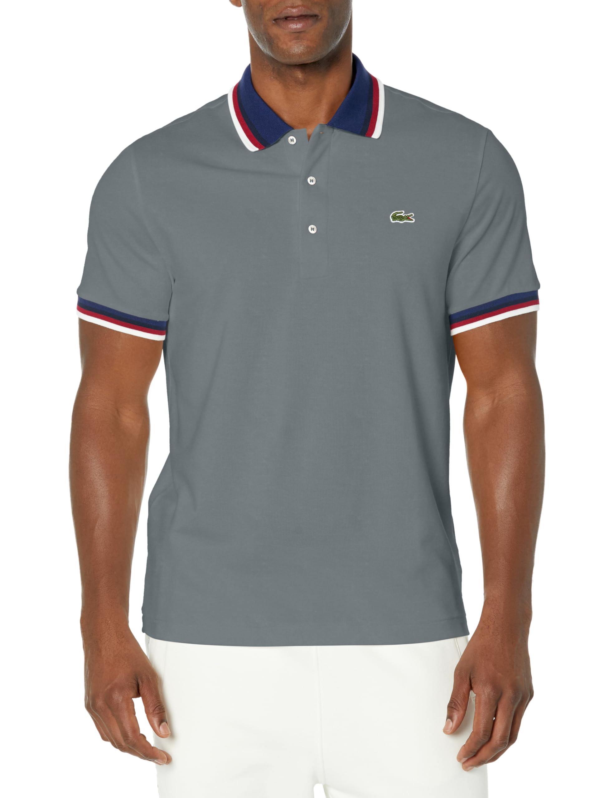 Lacoste Men's Regular Fit Stretch Mini Piqué Polo Shirt, Nebula, 3X-Large