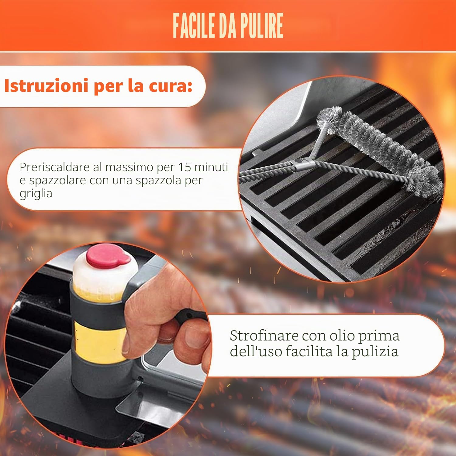GFTIME 47,5 x 85 cm, griglia in ghisa per Weber Genesis II 400, Genesis II LX 400, per Genesis ll/LX S410 E410 S415 E415 S435 E440 E440 S440, ricambio per barbecue a gas Weber 66089 66097