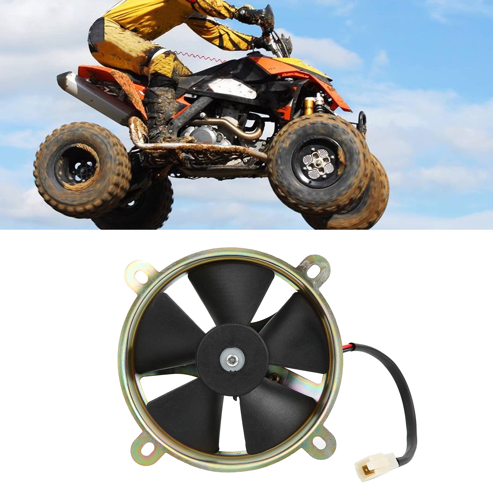 Ventilador de Refrigeración del Radiador, Ventilador de Refrigeración Eléctrico de 12 V para Quad Dirt Bike ATV 150 Cc 200 Cc