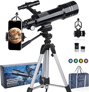 Upgraded Telescope HD 400/70mm Telescope for Kids Adults Refractor Astronomy Telescope - Watching The Moon, Bird Watching, Viewing The Natural Scenery, Viewing The City Scenery, Watching The Animals