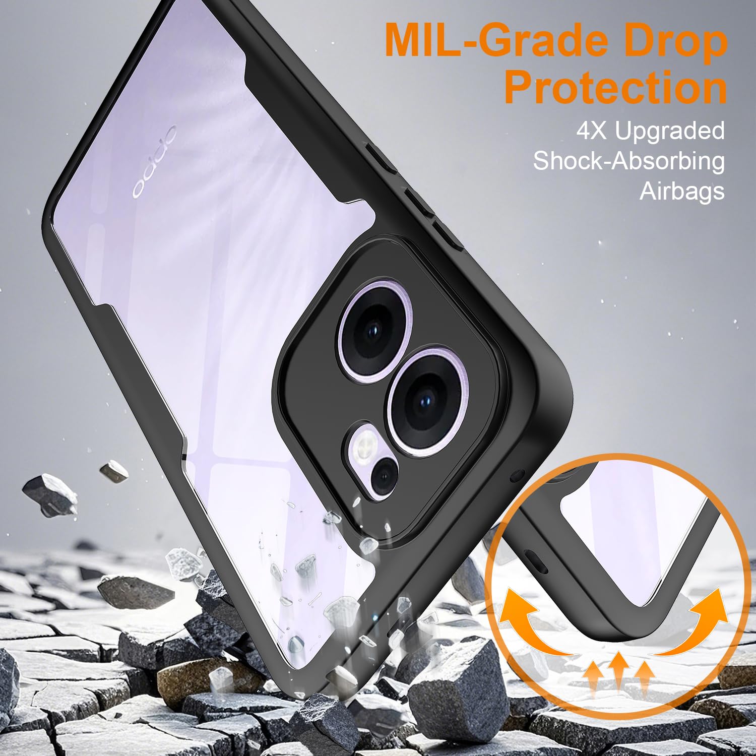 BEEJTUNY Coque Transparente Pour OPPO Reno13 F/Reno 13F, Coque De