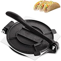 NSIRONS 12 Inch Cast Iron Tortilla Press with Foldable Handle - Heavy Duty Taco Press, Pataconera, Roti Maker for Tortillas, Empanadas & More