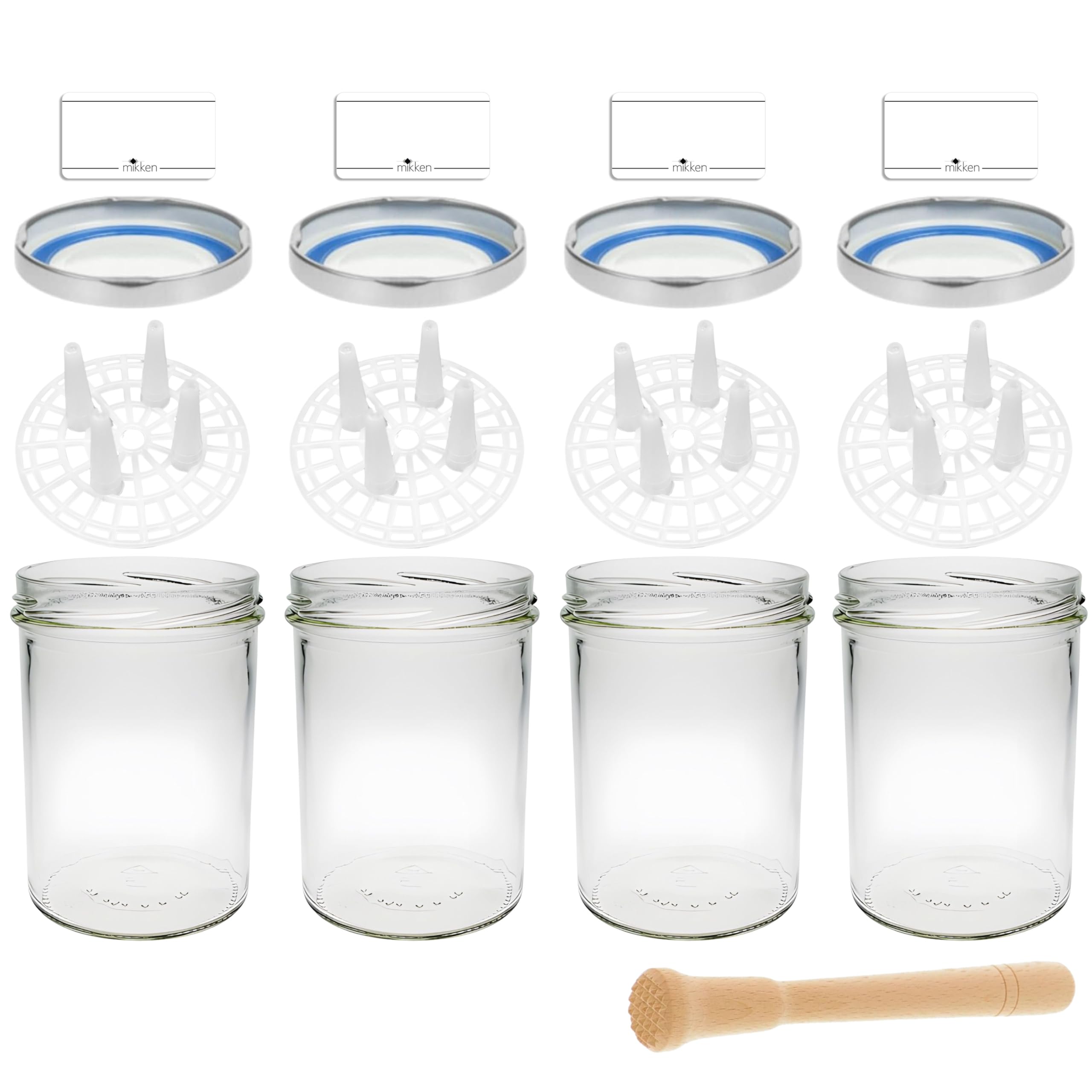 Starter Set Fermentieren - 4x 750ml Bügelgläser Mit Entlüftungsventil
