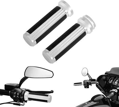 Empuñaduras de manillar con control electrónico del acelerador para manillar de 1 pulgada / 0.984 in, aptos para Harley Touring Road Glide Road King