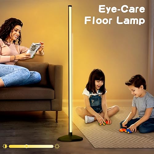 Miniatura 4 de LanAqua Lámpara de pie de esquina, lámpara de esquina LED RGB inteligente giratoria de 360 con foco, lámpara de pie LED que cambia de 16 millones de