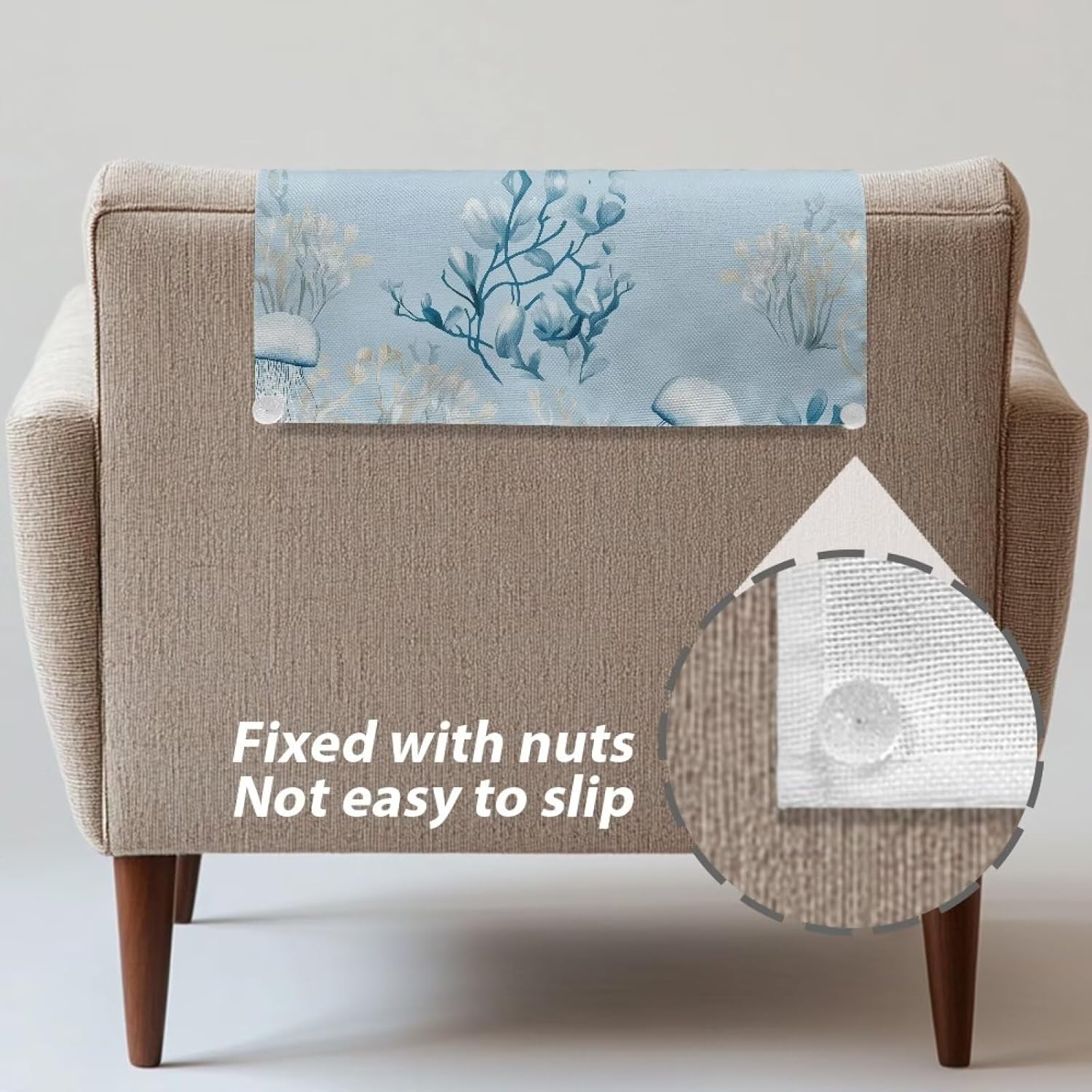 Recliner Headrest Covers Sea Turtle Jellyfish Couch Headrest Protector Washable Non Slip Recliner Cover Chair Cover for Home & Office 26.18 x 16.53 Inch