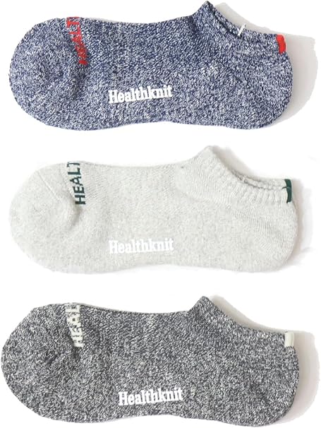 Amazon | Healthknit ヘルスニット 3P ソックス 杢ロゴ ショート 靴下