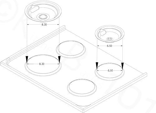 Miniatura 6 de KITCHEN BASICS 101 Paquete 316048413 y 316048414 de repuesto para bandejas de goteo cromadas y elementos de superficie de quemador MP22YA MP21YA