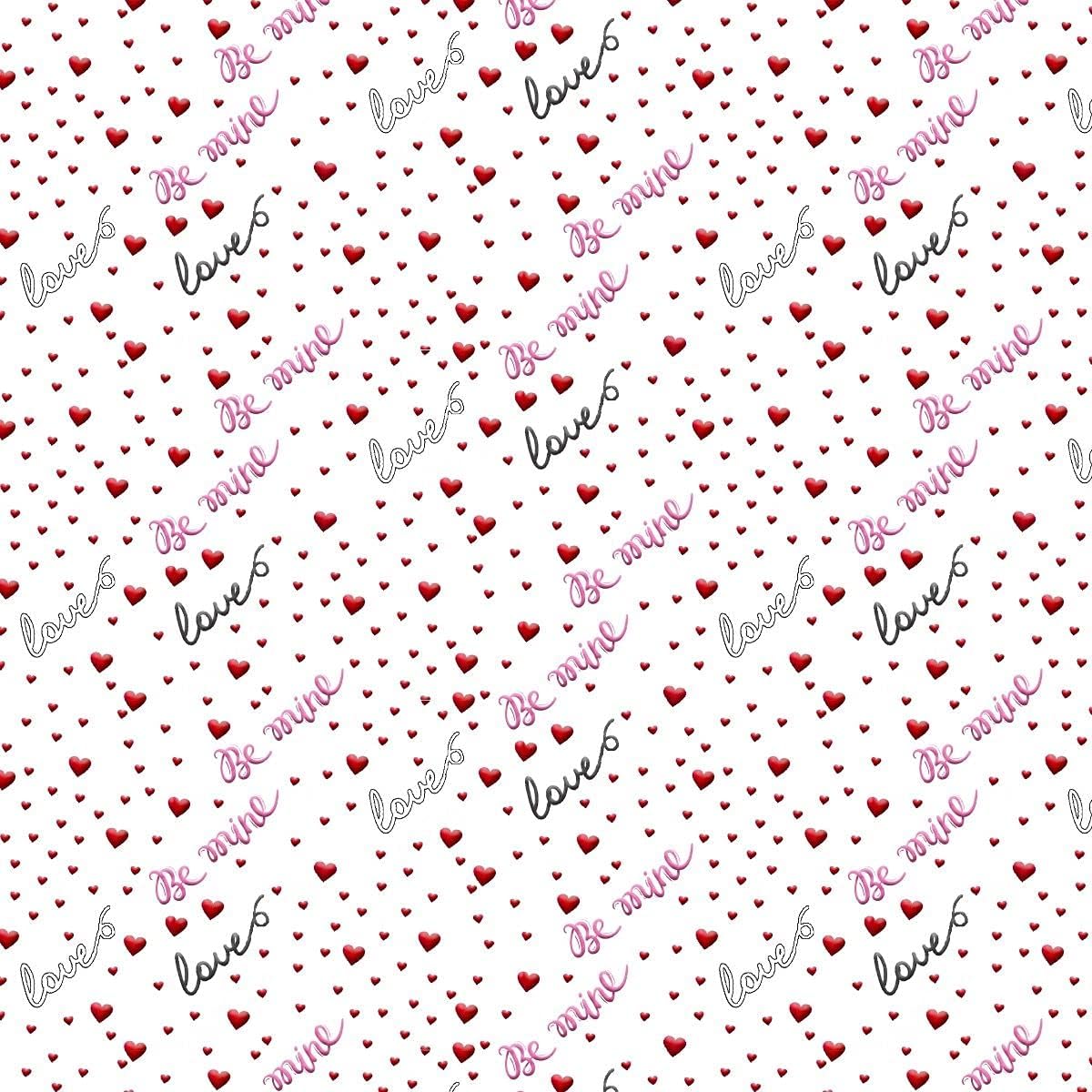 Love Letters Design 100% Cotton Quilting Fabric by The Yard (Pink, Red, Gray, Black)