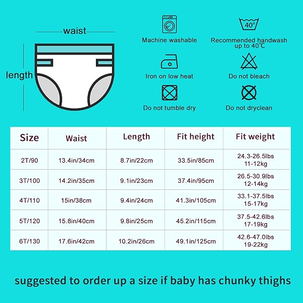 FLYISH DIRECT FLYISH DIRECT Potty Training Pants for Boys, Reusable Training Pants for Toddlers, 8 Packs of Absorbent Potty Underwear for Daytime Toilet Training, Green Dinosaur, 4 Years in use