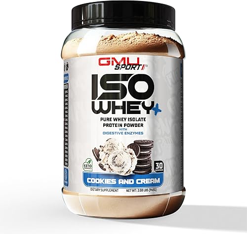 100% aislado de proteína de suero de leche más colágeno + BCAA - Galletas y crema. Batido deliciosamente cremoso. Enzimas digestivas añadidas para