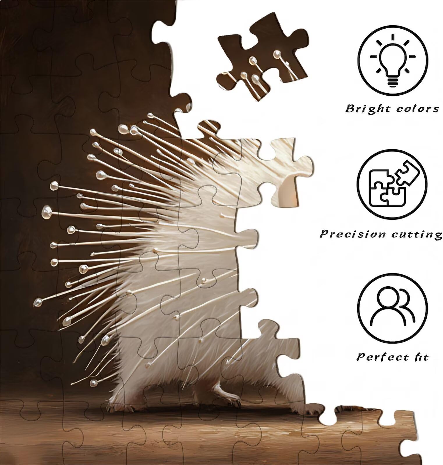 Puzzle 3000 Teile, Holzpuzzle Erwachsene - Impossible Puzzle 122 x 81 cm niffliges Denkspiel & Denksport für Frauen & Männer, Familienspiel für Spieleabende, Geschenk für Frauen Tier Igel w0-145