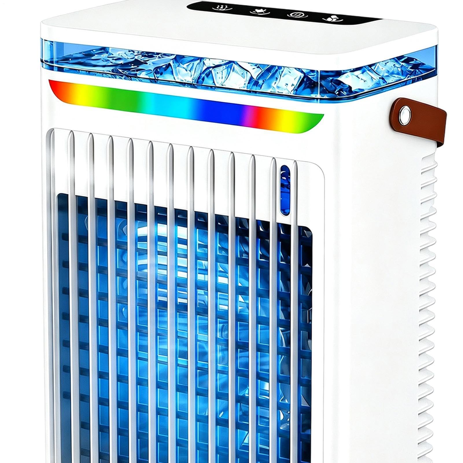 Ventilatore Nebulizzatore 6 Velocità Dispositivo Soffiante Da Tavolo Luce 7 | Ventilatore Nebulizzatore Ad Acqua Con Serbatoio Da 800 Ml Per Casa Ufficio Esterno Campeggio Spiaggia Auto
