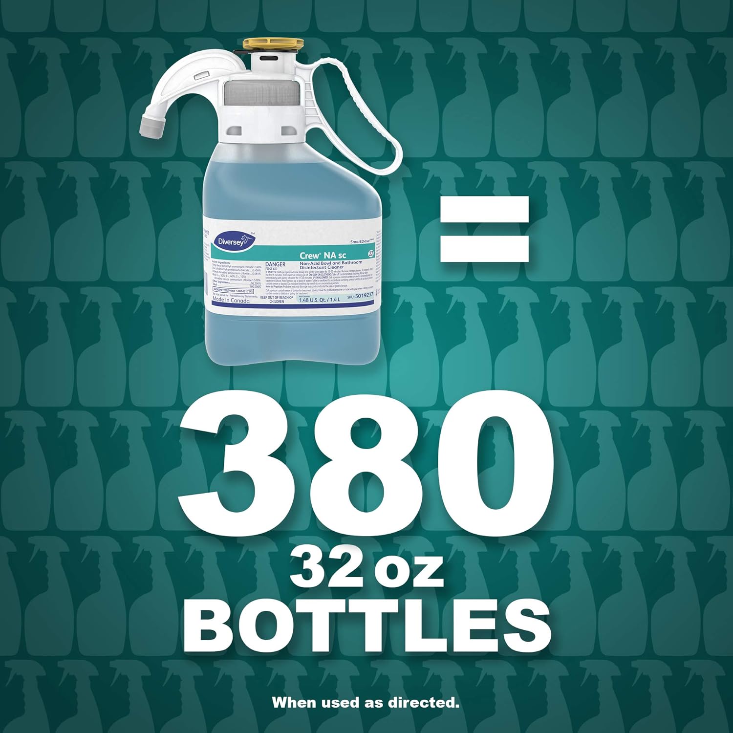 Diversey-5019237CT Crew Non-Acid Bowl and Bathroom Disinfectant Cleaner - Blue : Health & Household